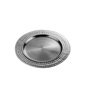 Plaque de chargeur perlée en verre doré de style rustique de 13 pouces pour hôtels - Product Image 2