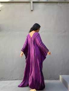 Nouveau écologique lavable Sexy lâche motif floral caftan robe col en v grande taille longueur au sol pour les femmes nouveau Style été plage - Product Image 3