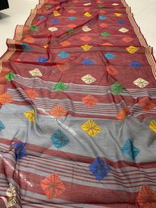 Indian Katan Saree último diseñador fiesta desgaste boda señoras mujeres desgaste Georgette seda bordado trabajo Sari con blusa ApparelGarment - Product Image 5