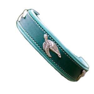 Custom Made 100% Genuine Cow Leather Premium Quality Colorful Soft Padding <b>Dog</b> <b>Collar</b> With Turtle Decoration Manufacturer - Product Image 1