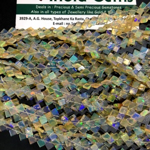 Forma cuadrada de ópalo etíope, cuentas de piedras preciosas sueltas de varios colores, collar/pulsera de joyería de piedra Natural, precio al por mayor, terceros - Product Image 3