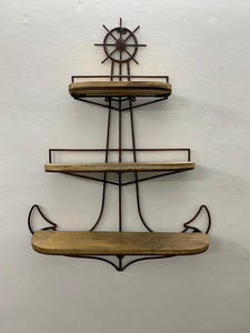 Farmhouse Iron Anchor Wall <b>Shelf</b> Foldable Convertible Storage Rack Living Room Kitchen Bathroom Gym Hotel Apartment Metal OEM - Product Image 4