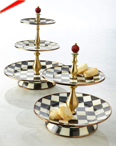 Giá Để Bánh Mackenzie Hai Tầng Màu Đen Trắng Trang Trí Giá Để Bánh Cho Khách Sạn Đám Cưới - Product Image 2