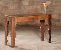 Table console d'entrée de style ferme en bois massif vintage Shiva Creations, fabriquée à la main, écologique, meubles de salon pour hôtel