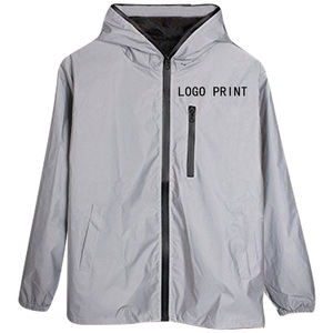 Chaqueta reflectante con capucha para correr, rompevientos a la moda - Product Image 3