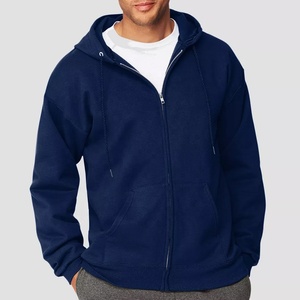 Sweat à capuche pull de haute qualité personnalisable 80% coton 20% Polyester anti-rétrécissement tricoté armure grande taille solide Logo brodé - Product Image 5