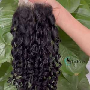 Produits d'exportation du Vietnam 2x6 closure vague d'eau couleur faisceaux de cheveux humains cheveux vierges bruts non transformés - Product Image 1