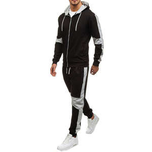 Survêtement de jogging d'hiver avec fermeture éclair pour hommes, survêtement à capuche en coton avec logo personnalisé, vêtements de sport de grande taille - Product Image 1