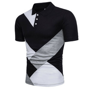 Polo de último diseño para hombre, camisa de trabajo con panel personalizado, bloque de color, precio barato, novedad - Product Image 2