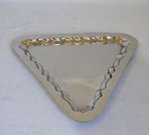 Plateau en acier inoxydable polonais miroir chaud Offre Spéciale plat de serveur de fruits martelé/en relief de luxe moderne plat du désert de qualité supérieure - Product Image 2