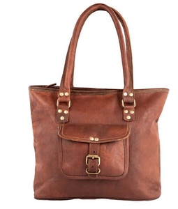 100% chính hãng 16-inch thủ công da của phụ nữ tote túi với hai xử lý giản dị phong cách Ins biểu tượng tùy chỉnh vải lót túi - Product Image 1