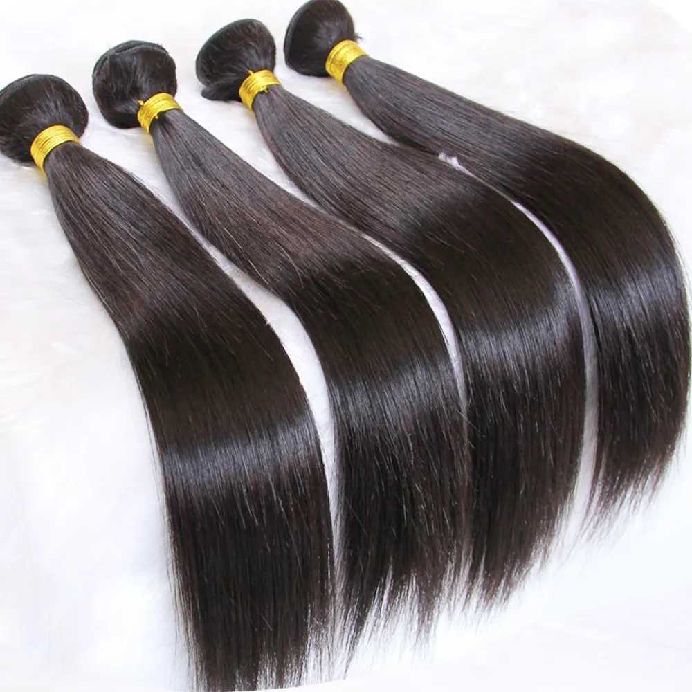8"-40" Stock cheap factory price silky straight natural color 100% Brazilian virgin remy bundles human hair extensions