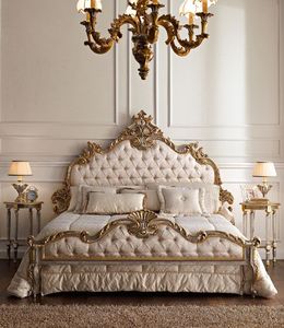 European Golden Solid <b>Wood</b> Furniture Hand Carving Canopy <b>Bed</b> King Size Classical Luxury Gold Bedroom King Size <b>Bed</b> - Product Image 1