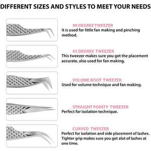 Custom Logo Luxury OEM Eyelash Tweezers <b>Kit</b> Stainless Steel False Eye <b>Lashes</b> <b>Extension</b> Tools with DHL Shipping - Product Image 2