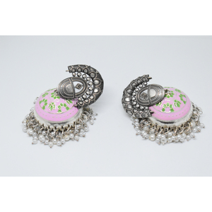 เครื่องประดับทองเหลืองสไตล์มีนาการีสุดอินเทรนด์ปี 2025 รูปทรงลูกแพร์แบบติดหู สำหรับเด็กผู้หญิงและผู้หญิง - Product Image 2