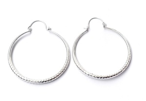 Pendientes de Aro de Latón Plateado Hechos a Mano, Grandes y Elegantes, Estilo Bohemio, Joyería para Mujer, Producto al por Mayor, Personalizado - Product Image 4