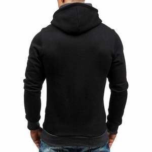 Sweat-shirt à capuche en polaire surdimensionné pour homme avec fermeture éclair, coupe et couture, uni, teinture unie, pour la saison hivernale, personnalisable, marque privée - Product Image 2