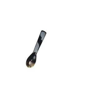 餐具用水牛角勺闪亮抛光定制尺寸水牛角勺，用于甜点和家庭厨房