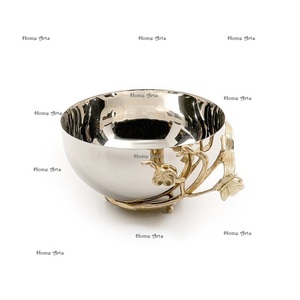 Bestest Quality Aluminium Decorative Bowl With Iron Stand Trending Design Party Events Use Dessert Bowl In Bulk - Product Image 2