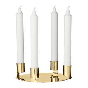 เชิงเทียนทองเหลืองสีทองสี่แขน brassworld อินเดีย - Product Image 1