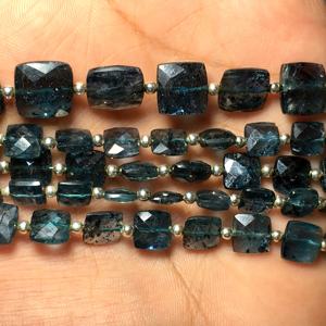 KYANITE Natural Stone Loose Gemstone <b>Cushion</b> Beads Untreated London Royal Blue Moos Faceted for Jewelry Making Wholesale Price - Product Image 4