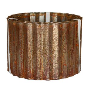 Maceta corrugada galvanizada de metal con maceta interior antigua para plantas suculentas - Product Image 1