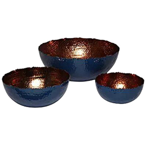 Lot de 3 bols ronds à dessert et à chocolat de qualité supérieure en aluminium martelé pour snacks et dattes d'Inde - Product Image 3