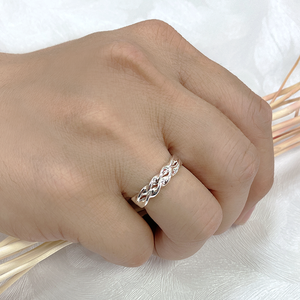 Anillo de Eternidad Romántico de Plata de Ley, Continuación del Amor, para Boda y Aniversario - Product Image 5