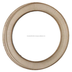 Espejo de pared de Metal con diseño de flores decorativas para baño, espejo metálico montado en la pared, suministro de fábrica - Product Image 2