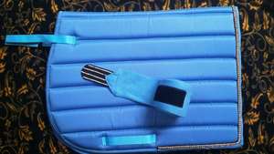 Hot Selling Two-Row Rhinestone Crystal Horse Saddle <b>Pads</b> Western Assorted Colors English Wool <b>Felt</b> Cotton Foam Horse Polycotton - Product Image 6