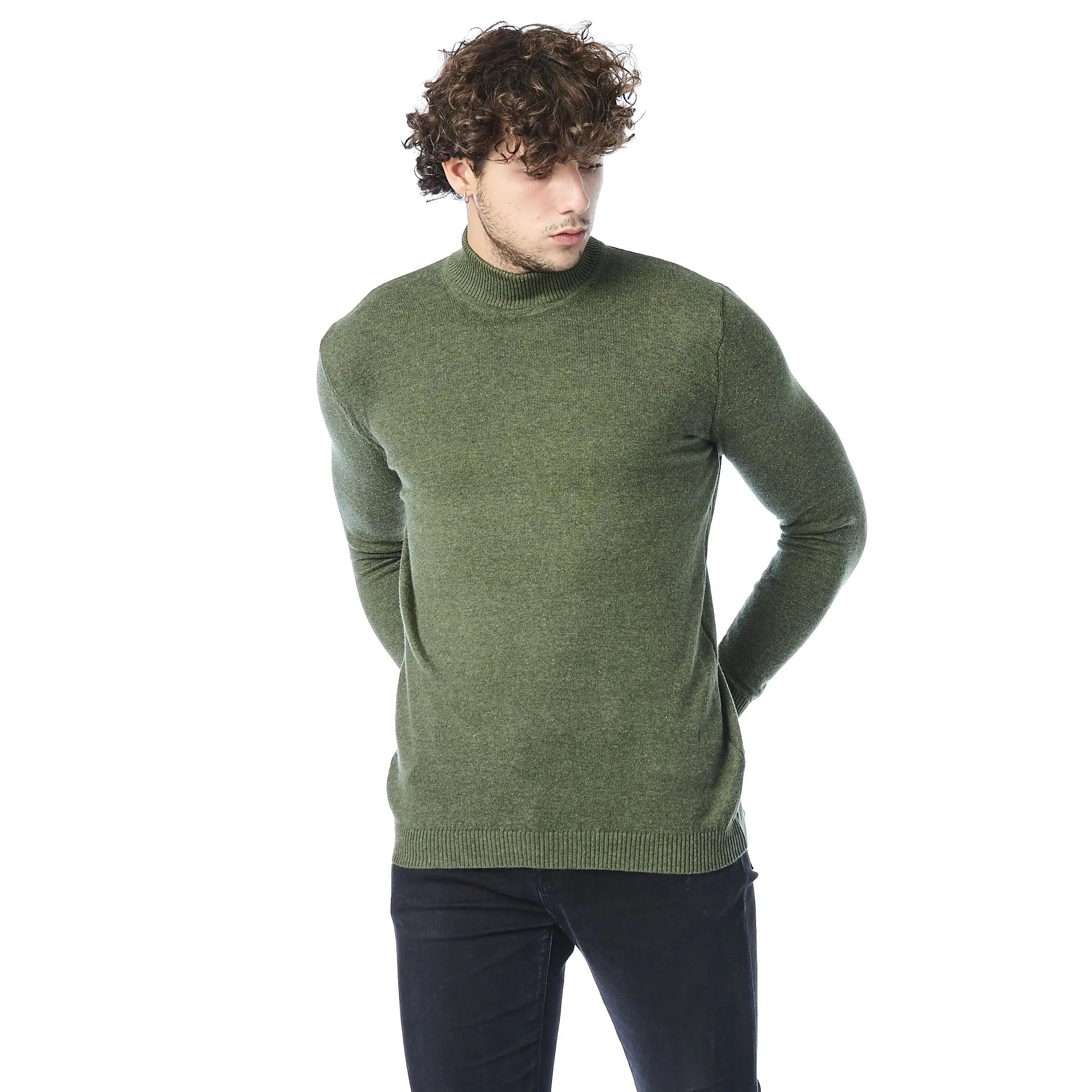 2019 new solid color long sleeve coat men's o-neck washed knitted casual sweater new trending turkish made