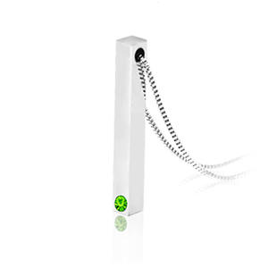 <span class=keywords><strong>Collier</strong></span> de pierre de naissance à barre verticale avec nom de gravure personnalisé en acier inoxydable - Product Image 6