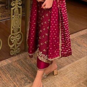 Qiao — belle robe pantalon longue, broderie avec des perles de verre de cristal, dbka, travail pour vêtements de fête, mariage @ 2022 - Product Image 1