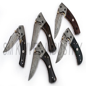 Couteaux pliants de damas faits à la main, portables, lots de 5 pièces (smk1248) - Product Image 4