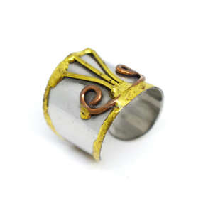 1919 <b>Old</b> Arts Festival Nevada Tribal-Style <b>Jewelry</b> Hand Crafted Oxidized Bold and Chunky Finger Ring for Women - Product Image 5