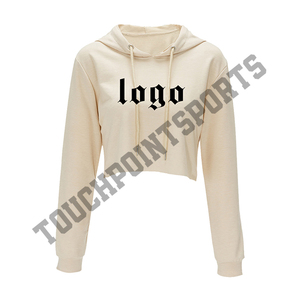 เสื้อแขนยาวมีฮู้ดสำหรับผู้หญิง,เสื้อครอปยิมเย็บริม - Product Image 1