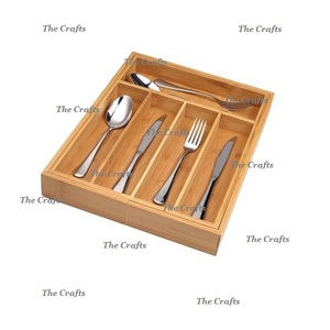 Soporte para cubiertos de madera de diseño extremadamente bueno, organizador de cocina de cuatro particiones para vajilla y utensilios de cocina - Product Image 5