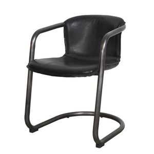 Chaise de salle à manger industrielle vintage, design antique, cuir véritable, métal, écologique, pour hôtel, appartement, hall, vente chaude, usage général - Product Image 1