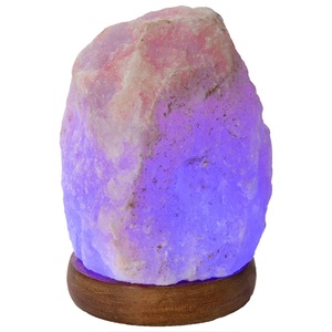 Lampe de sel à LED en cristal de l'Himalaya Technique sculptée Style Feng Shui Purificateur d'air à changement de couleur écologique Ioniseur Cadeau d'affaires - Product Image 3