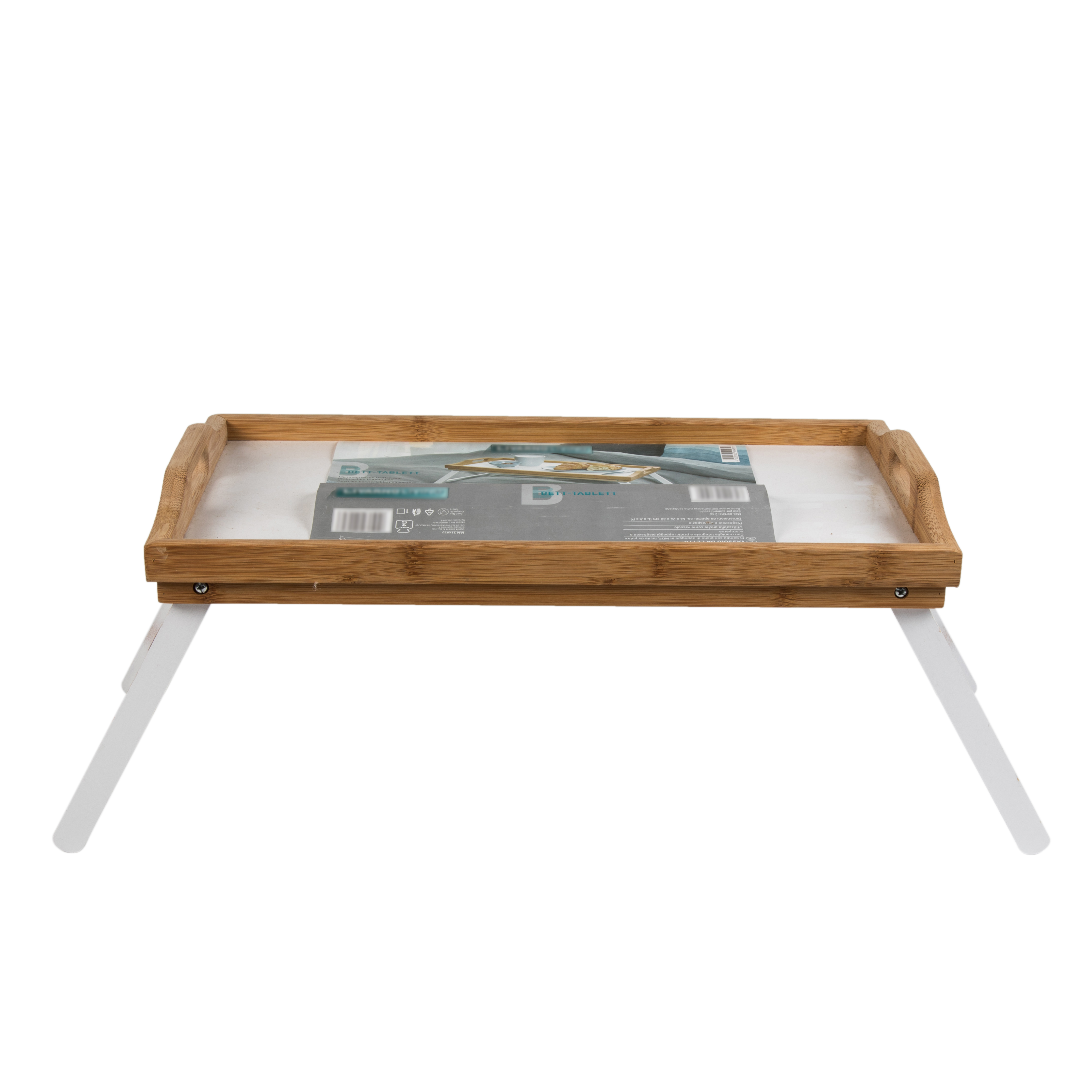 Bamboo Wooden Folding Bed Breakfast Table Coffee Serving Tray With Foldable Leg