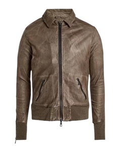 <b>Brown</b> Shirts Collar Casual Wholesale <b>Leather</b> <b>Jackets</b> Vintage stylish <b>Jacket</b> Custom Men's Fashionable Top <b>Leather</b> <b>Jackets</b> - Product Image 1