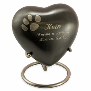 Keepsake Paw Prints Classic Heart Pewter <b>Pet</b> Cremation <b>Urn</b> - Engravable Our collection of <b>urns</b> are made with 100% brass - Product Image 6