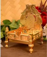 Asalet tanrı Singhasan, altın kaplama-boyut: 6.5x4x4 inç