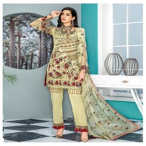 Trajes Shalwar kameez de marca de ropa de fiesta más vendidos para mujeres en material de gasa de muy alta calidad con bordado muy fino - Product Image 1