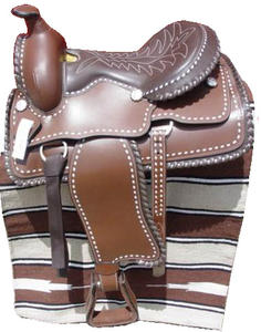 Selle occidentale sculptée à la main Matériau en cuir durable - Product Image 3