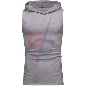Wholesale High Quality Unisex <b>Summer</b> Workout Hooded Tank Tops Oversized Bodybuilding Muscle Cut for Gym <b>Hoodies</b> - Product Image 1