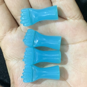 RIDA CREATIONS, Calcedonia Natural Azul con Certificación IGI, Tallada a Mano en Forma de Mano, Proveniente de Rajasthan - Product Image 6