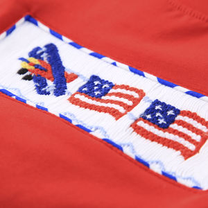 Ensemble de vêtements 100% coton smocké à la main pour garçon du 4 juillet-Style BB1412 - Product Image 4