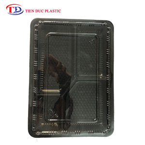 High-end Most Popular Products 2025 Factory 2 Compartments Disposable Plastic Food <b>Container</b> with Lid Black Color <b>Takeaway</b> - Product Image 5