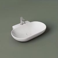 Articles sanitaires en céramique blanche hautement brillante de conception moderne 4071 bassin supérieur de table une pièce pour la salle de bain à la maison-Fabricant direct